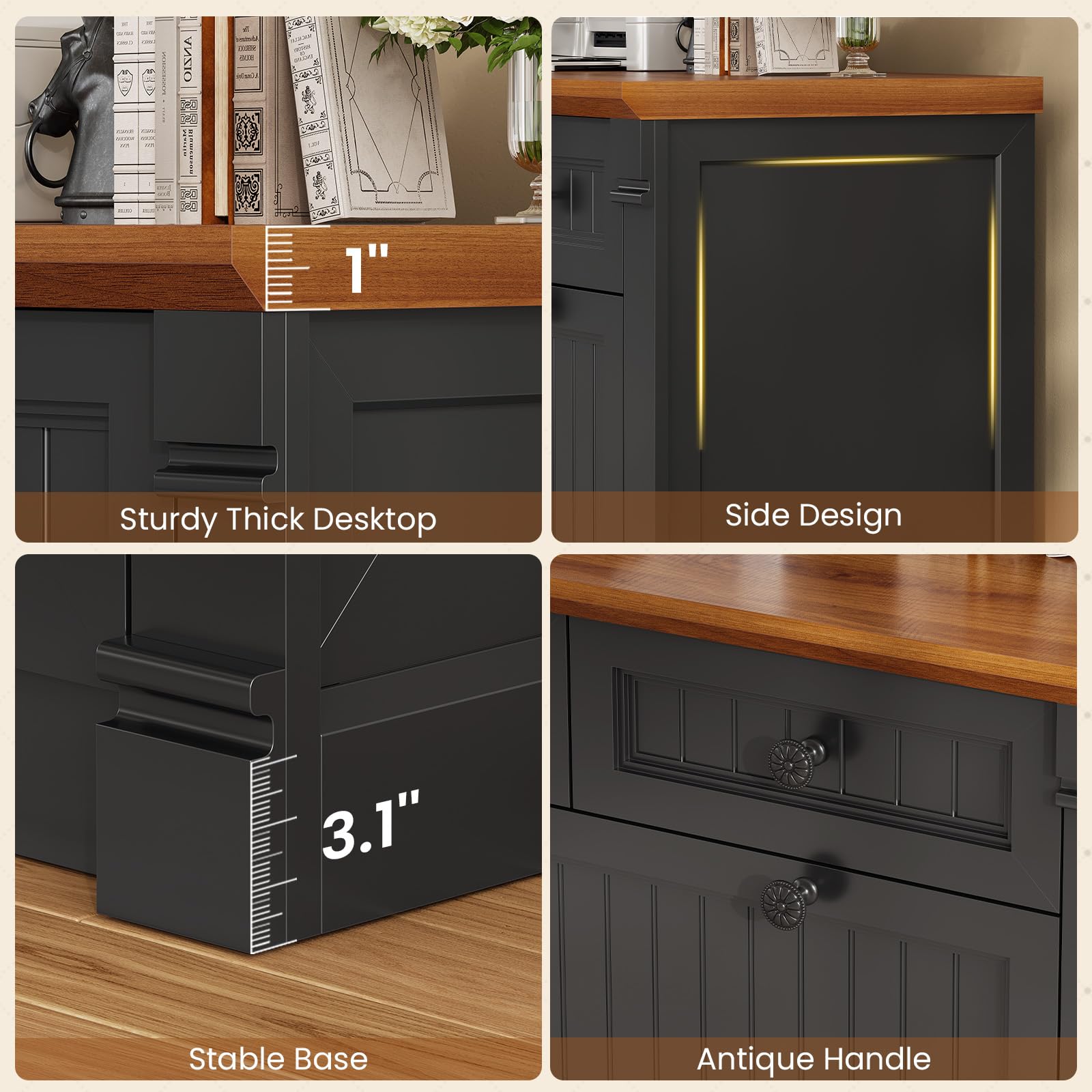 4-Drawer Filing Cabinet with Power Outlets