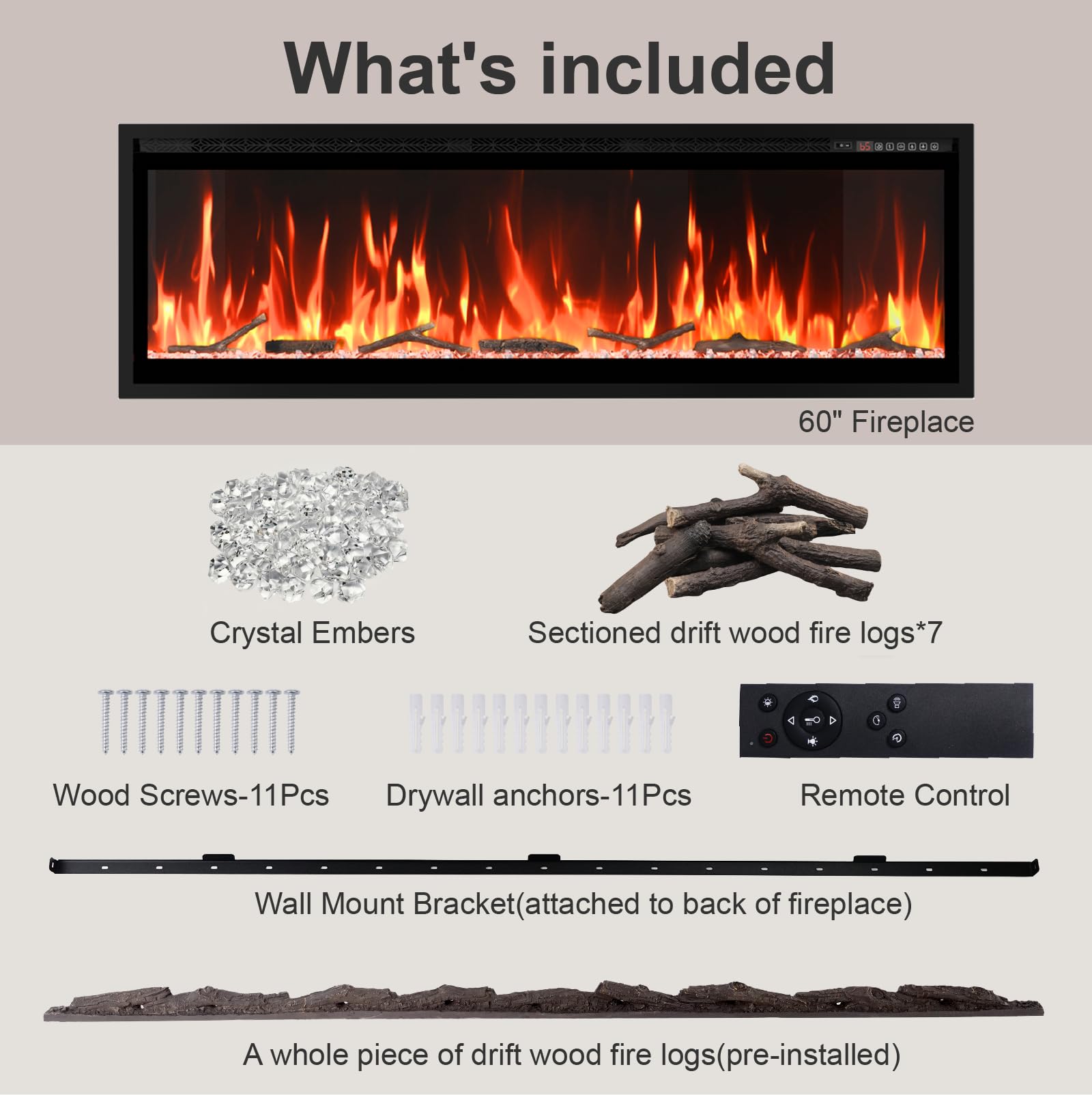 Smart Electric Fireplace – Wall Mount & Recessed