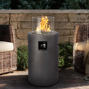 Propane Fire Column with Side Table
