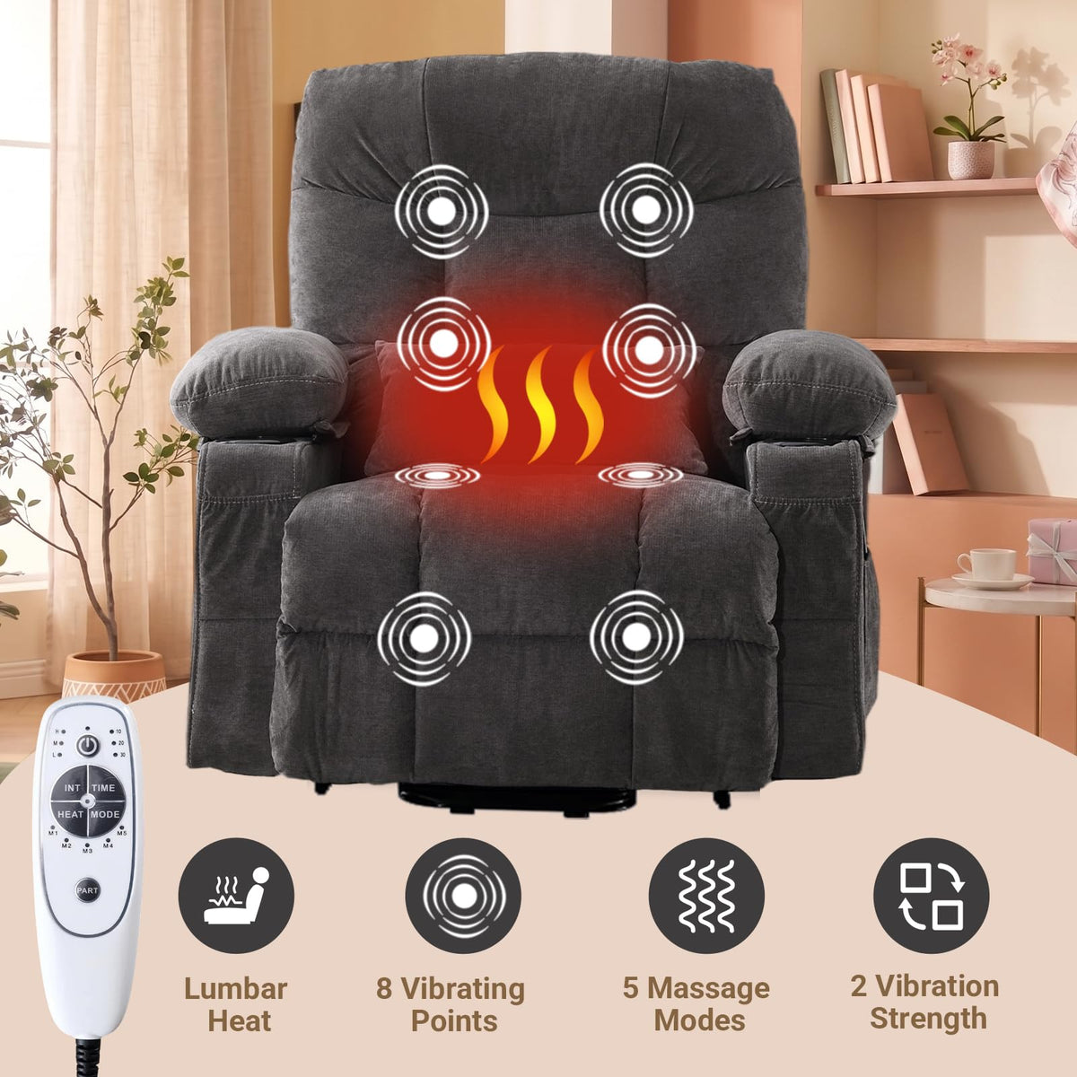Power Lift Recliner with Massage & Heat