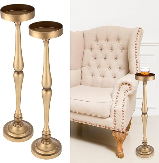 Round Metal Martini Drink Tables Set of 2