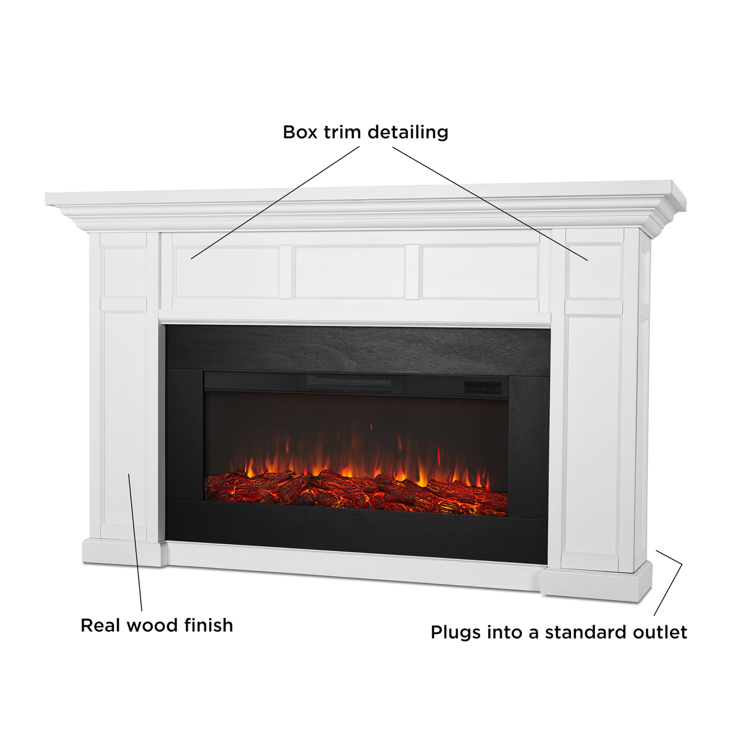 Alcott 75" Electric Fireplace with Mantel