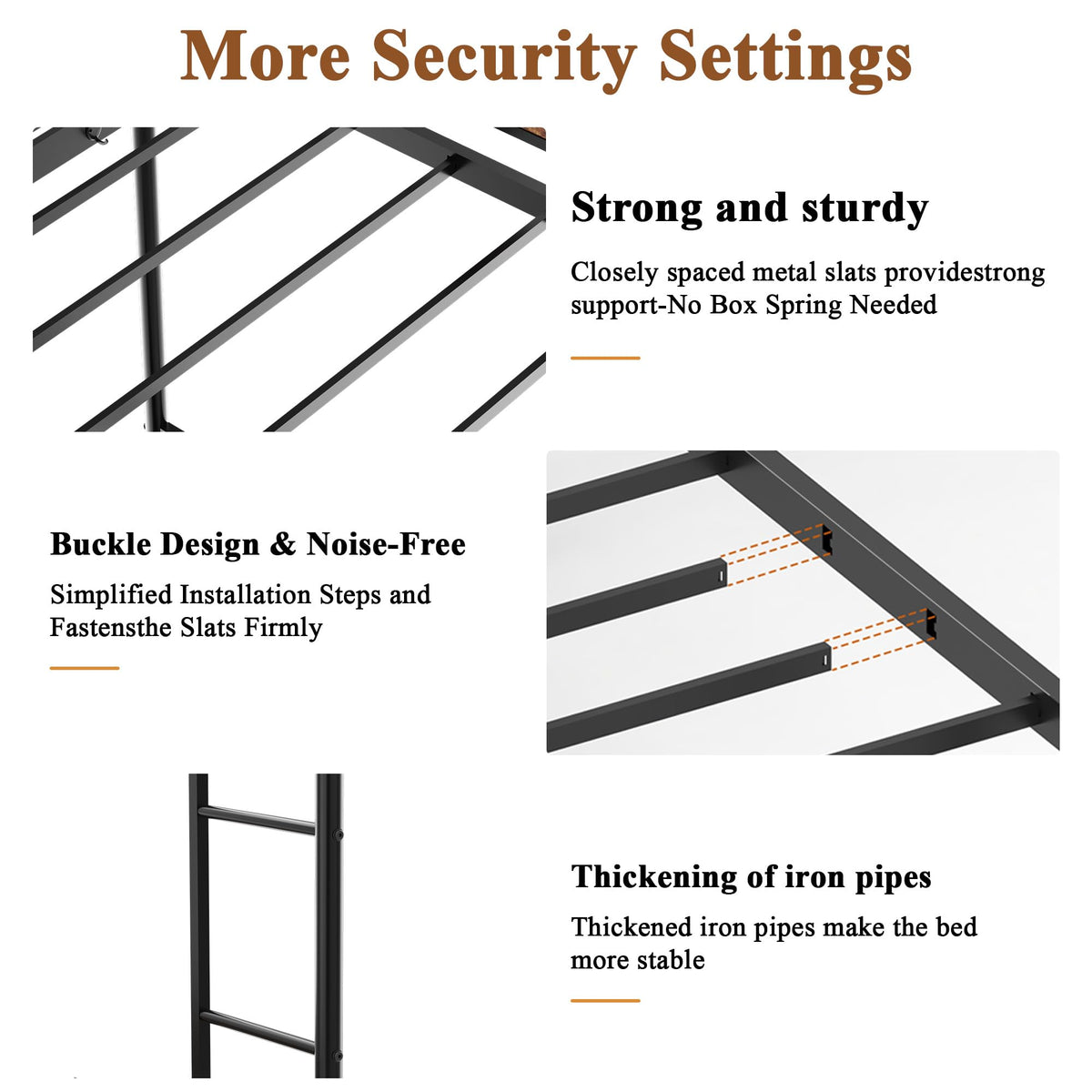 Metal Bunk Bed with Desk