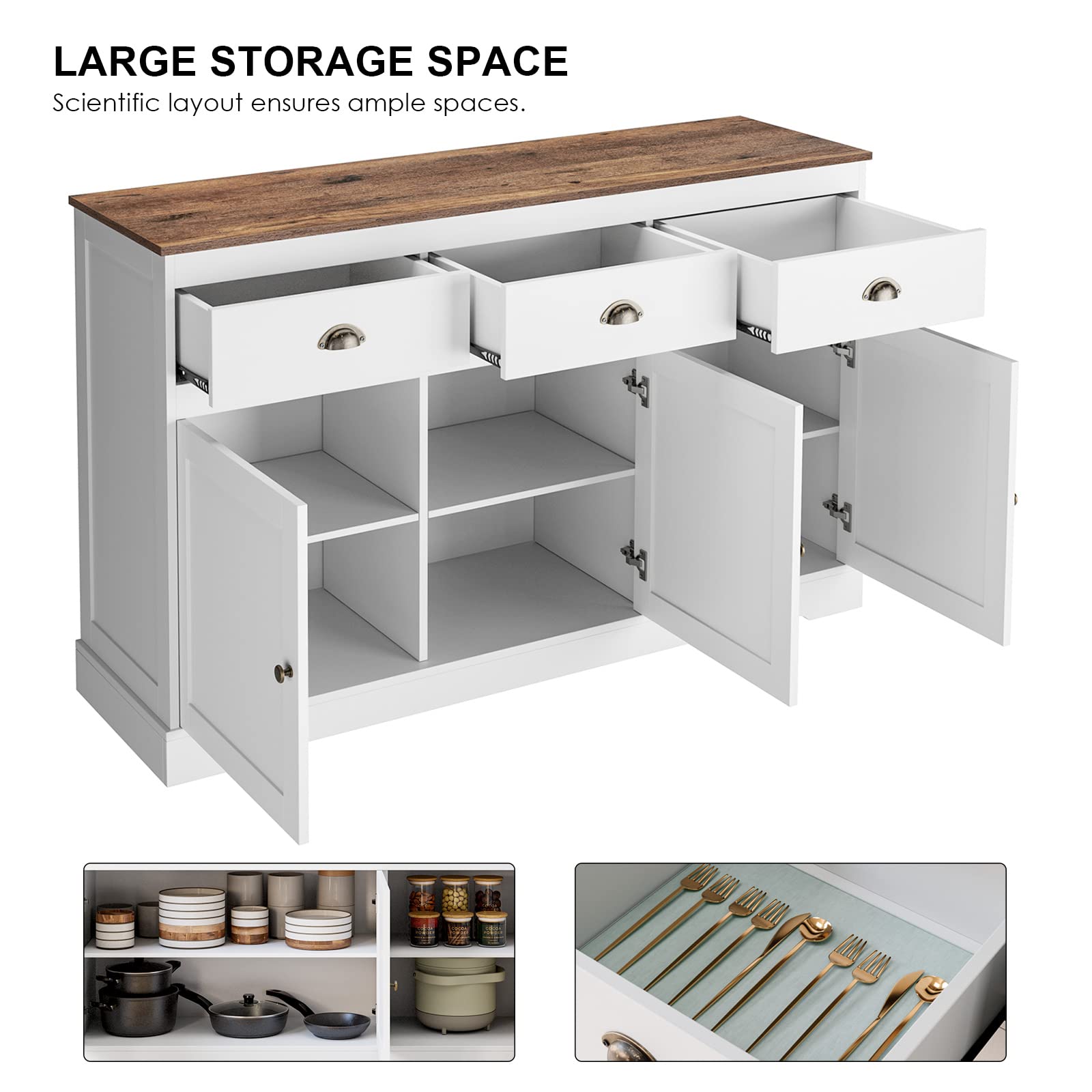 White Buffet Cabinet & Storage Sideboard