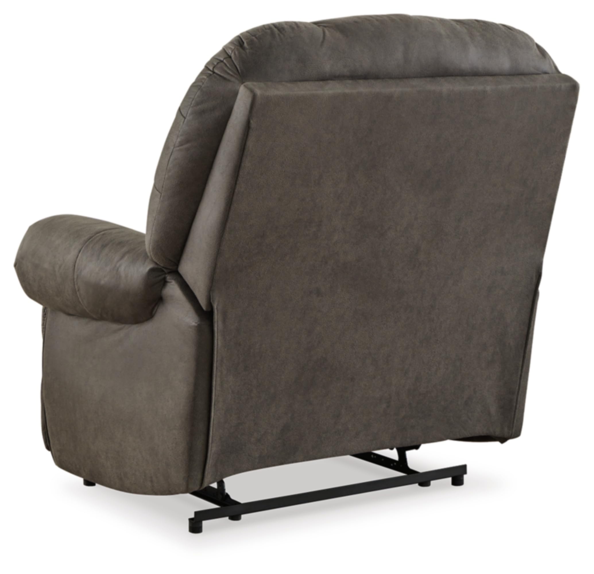Signature Design by Ashley Camera Time Classic Tufted Faux Leather Zero Wall Recliner, Gray