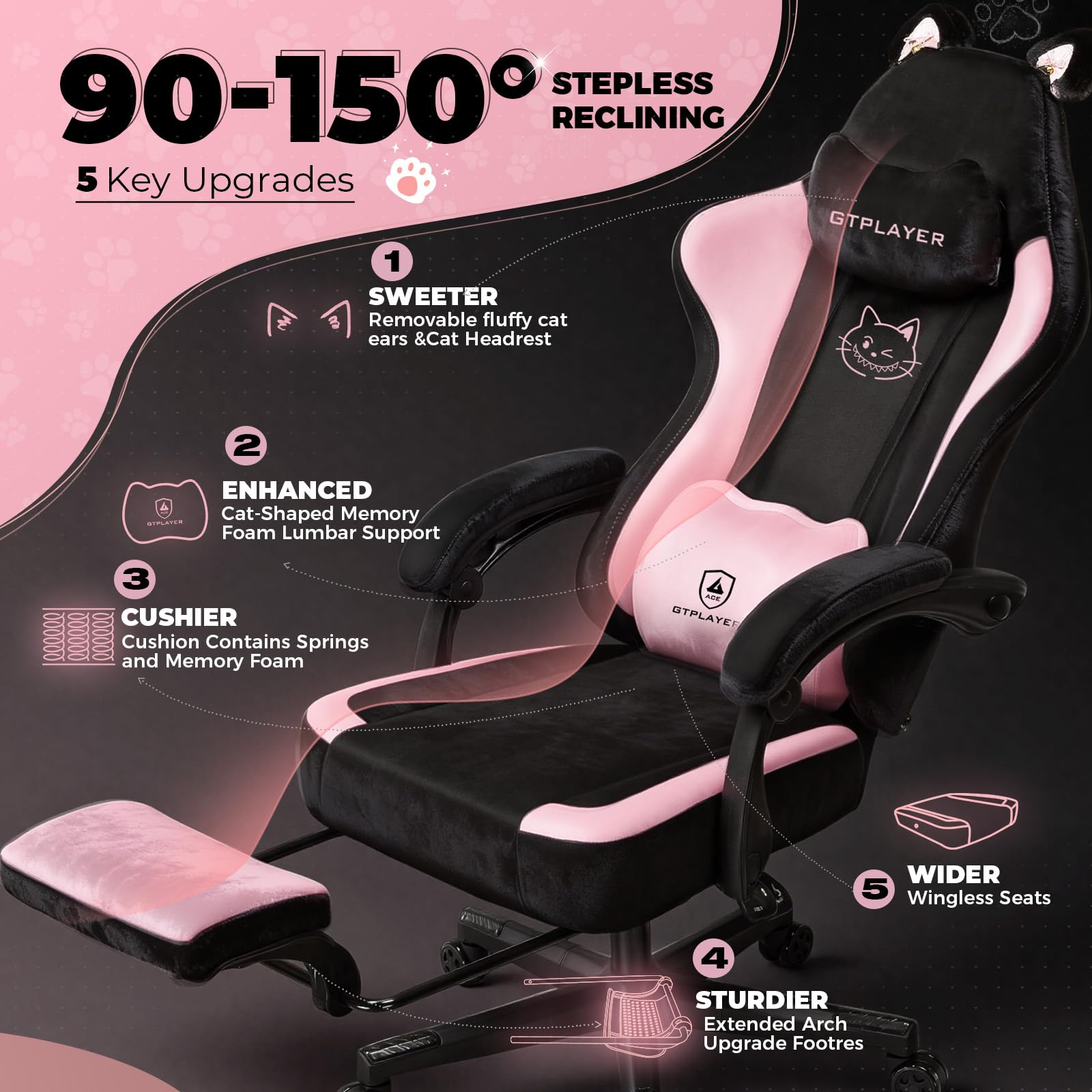 Cat Ear Velvet Gaming Chair