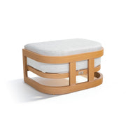 Outdoor Patio Ottoman with Cushion, Teak Finish