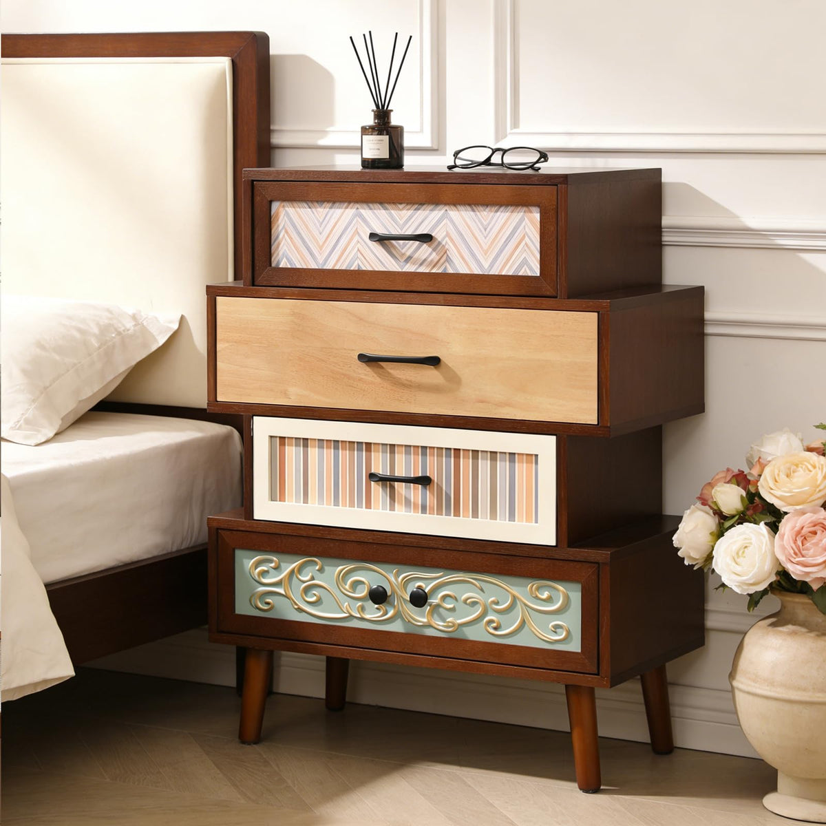 Boho Accent Cabinet with Drawers