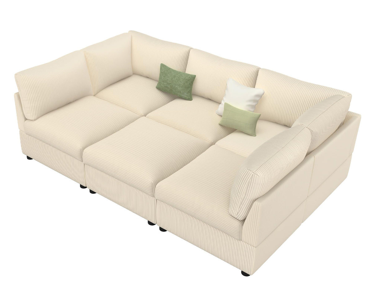 Modular Corduroy Sectional Sofa