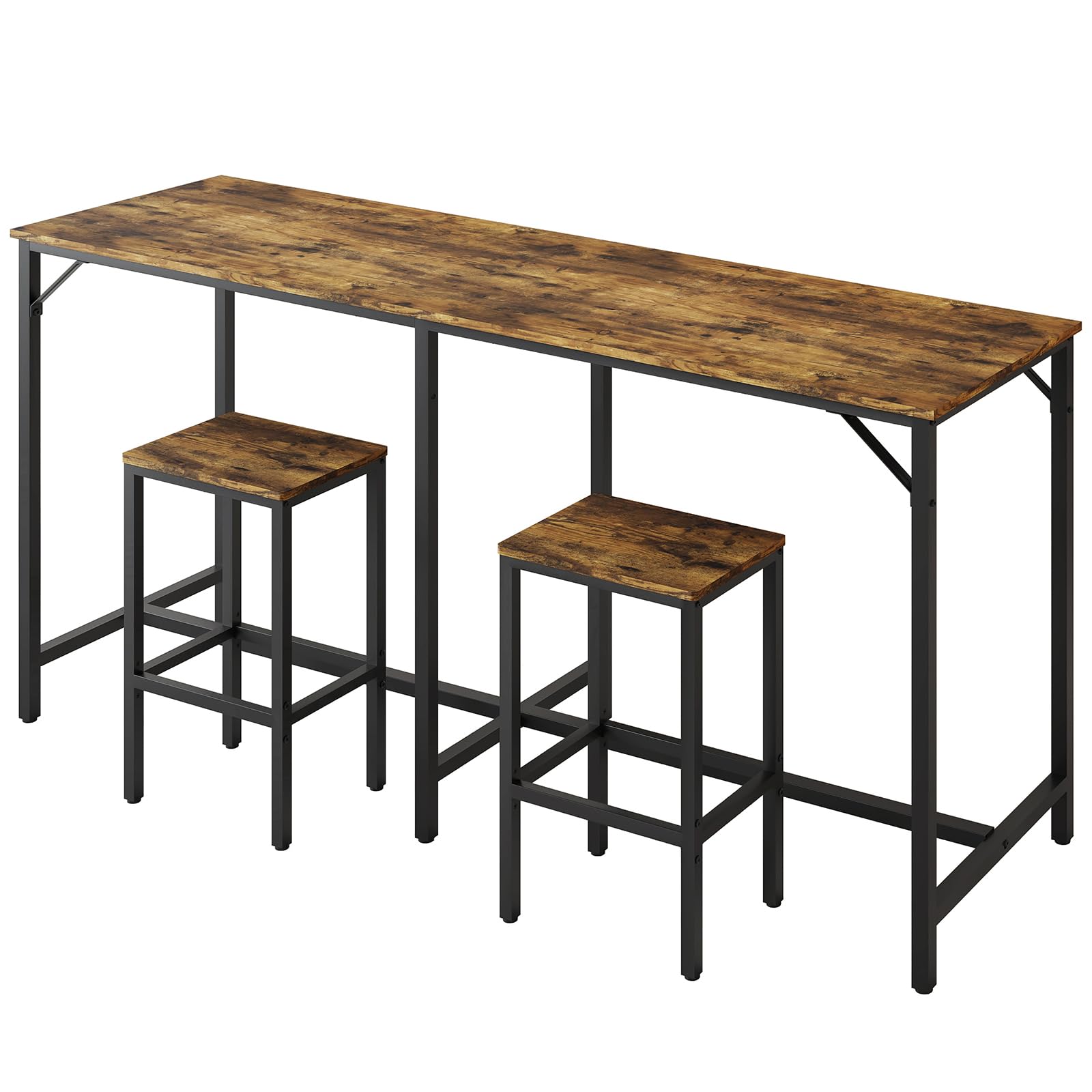 70.9" Bar Table & 2 Stools Set