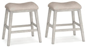 Signature Design by Ashley Skempton Modern 24" Counter Height Upholstered Barstool, 2 Count, Grayish White