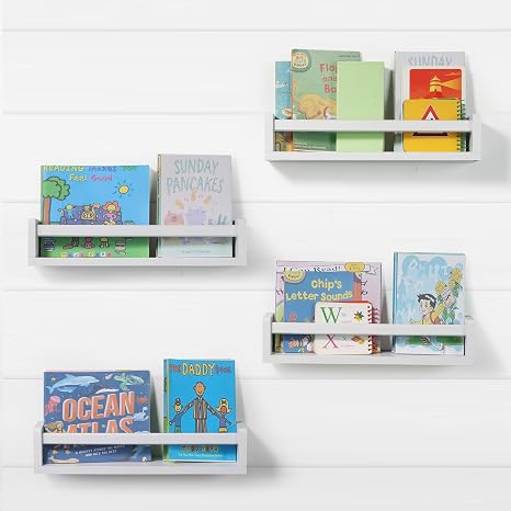 Kids Wall Floating Book Shelves Set of 4