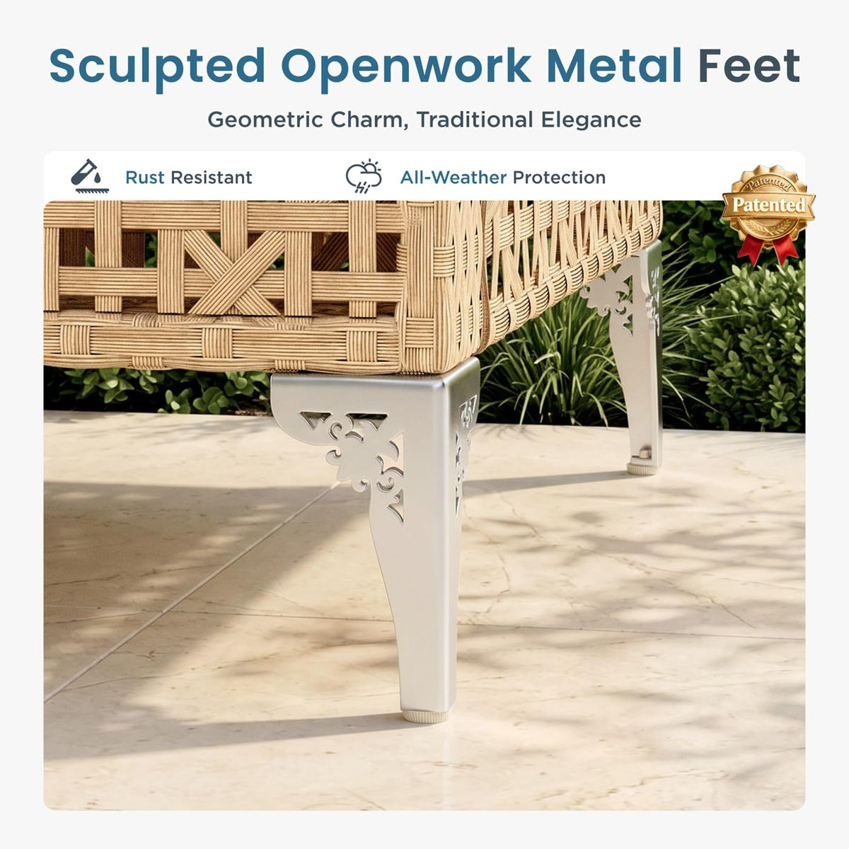 8-Piece Wicker Patio Set with Fire Pit