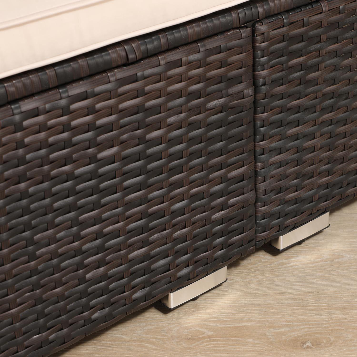 Outdoor PE Wicker Chaise Lounge Set
