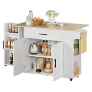 Rolling Kitchen Island Cart with Drop Leaf
