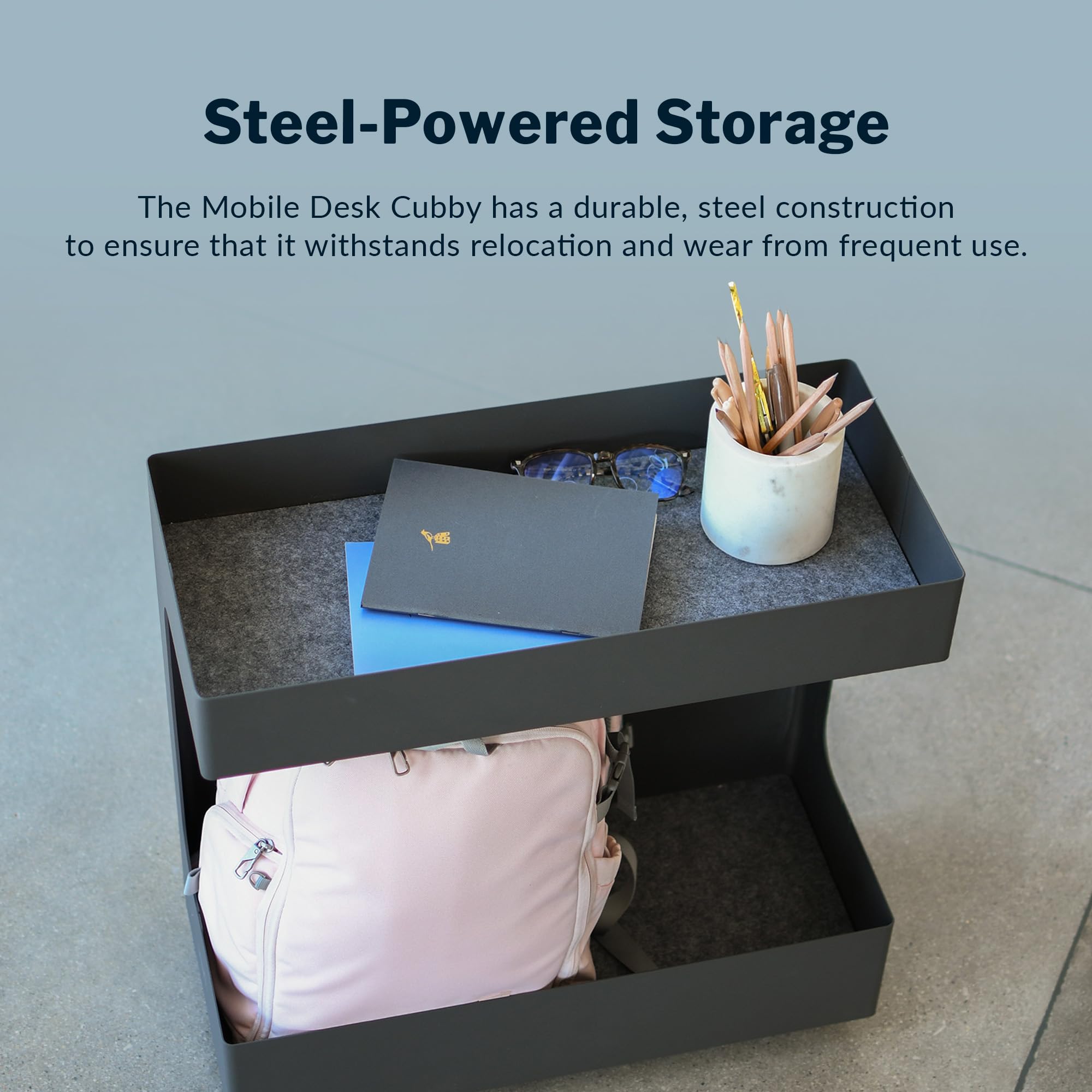 Mobile Slim Under-Desk Cubby