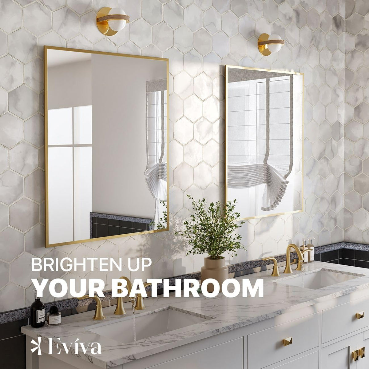 Gold Rectangular Wall Mirror