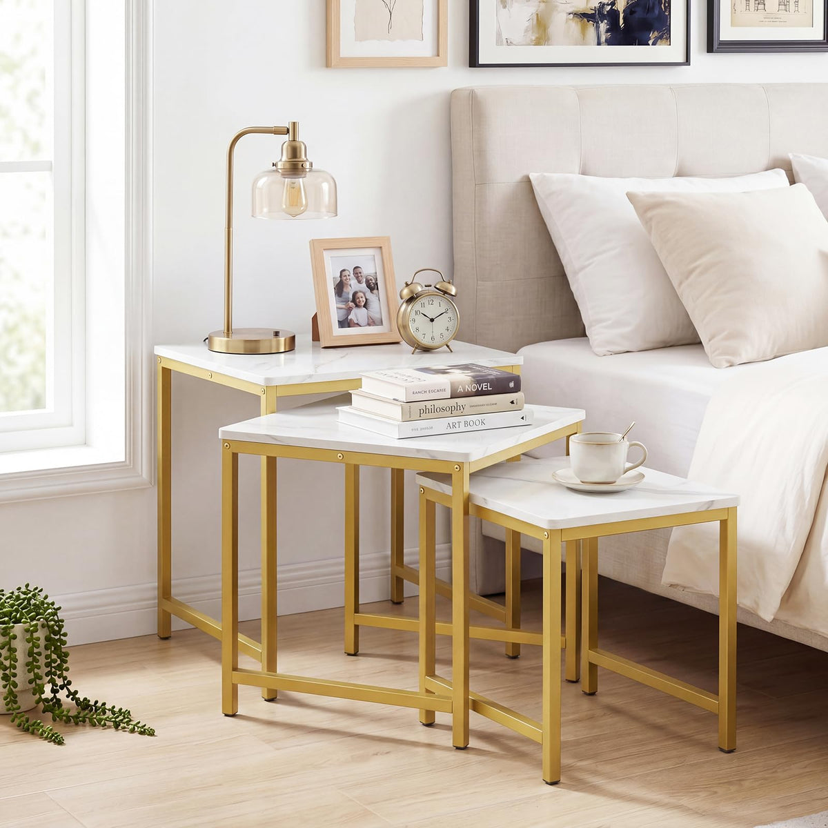 White & Gold Nesting Side Tables