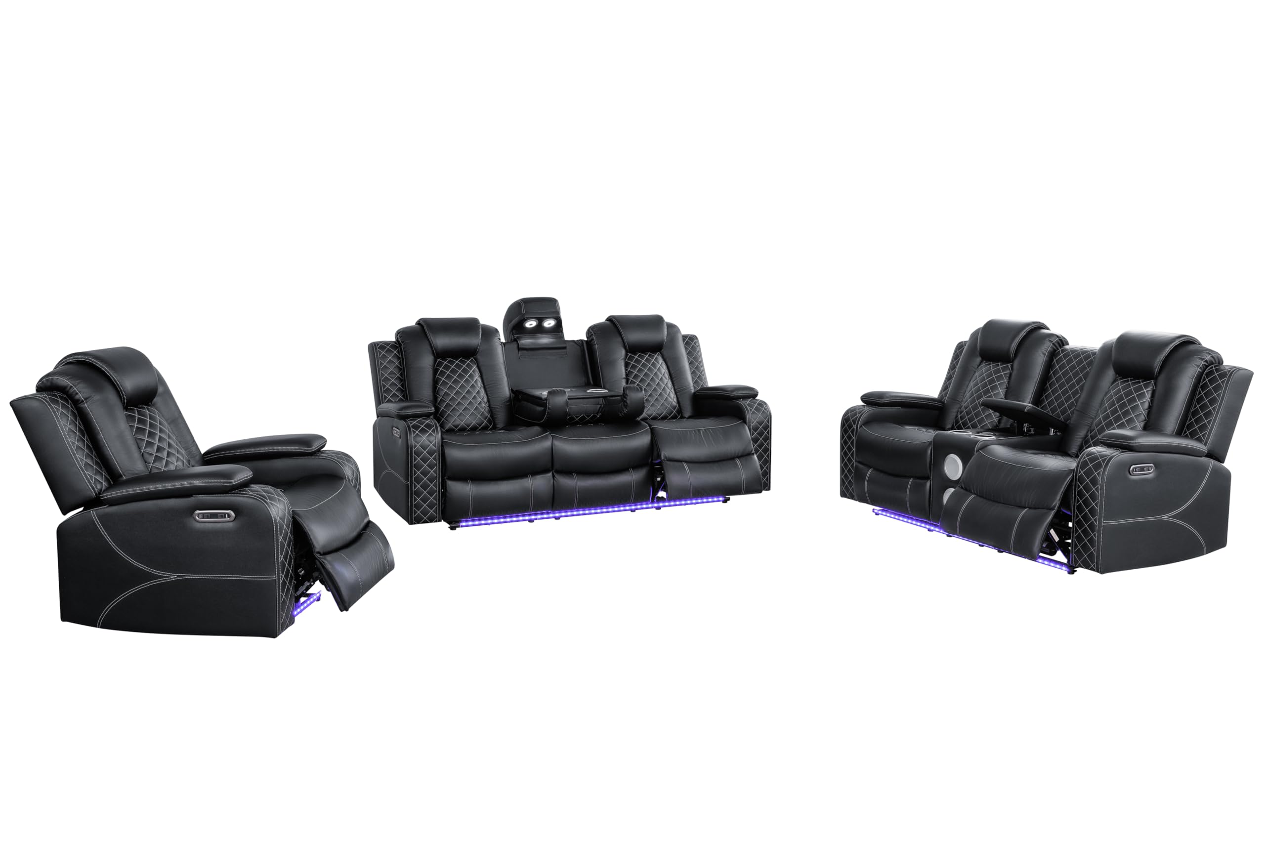 Power Recliner Sofa Set – 3-Piece