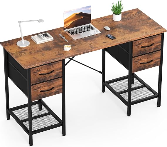 Computer Desk with 6 Fabric Drawers