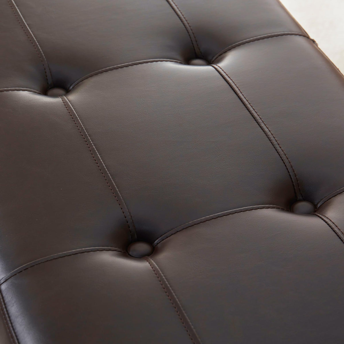 Faux Leather Storage Ottoman Bench