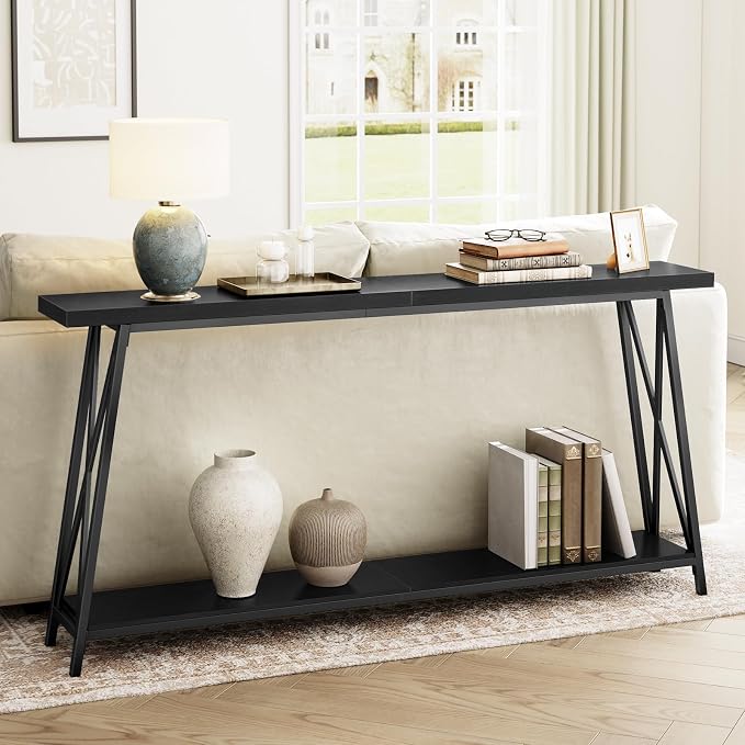 Narrow 2-Tier Console Table