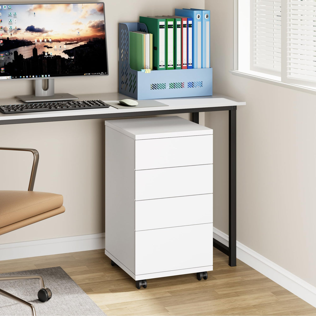 4-Drawer Rolling Office Cabinet