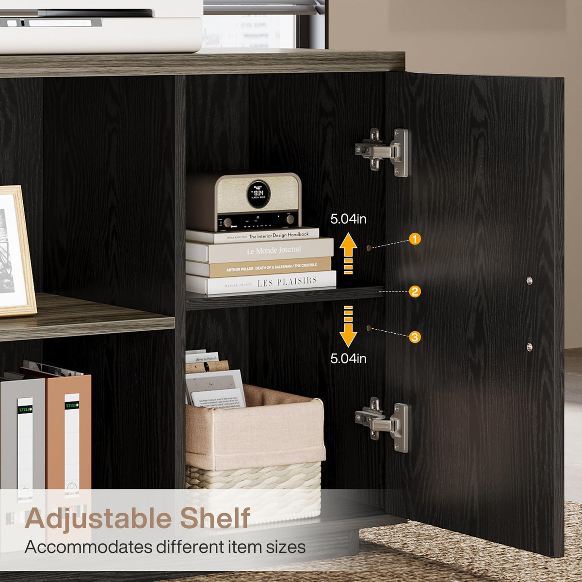 L-Shaped Executive Desk with Storage