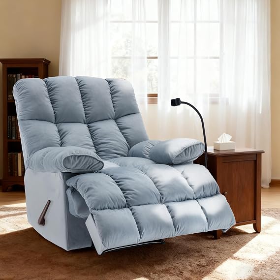 Teal Oversized Manual Recliner