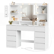 Vanity Desk with Mirror and Lights