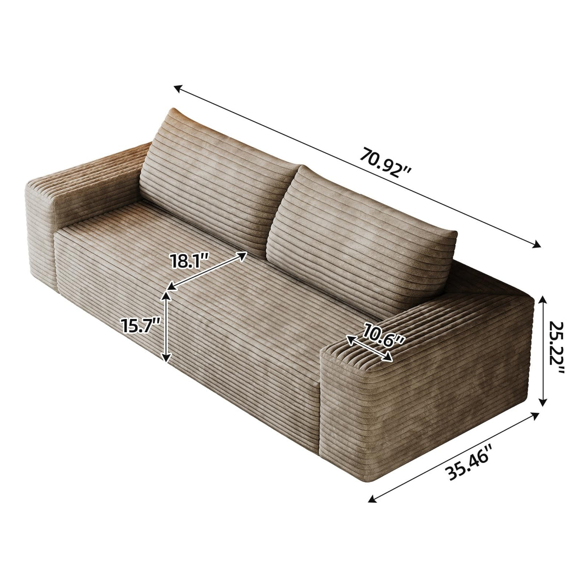 Corduroy Deep Seat Loveseat