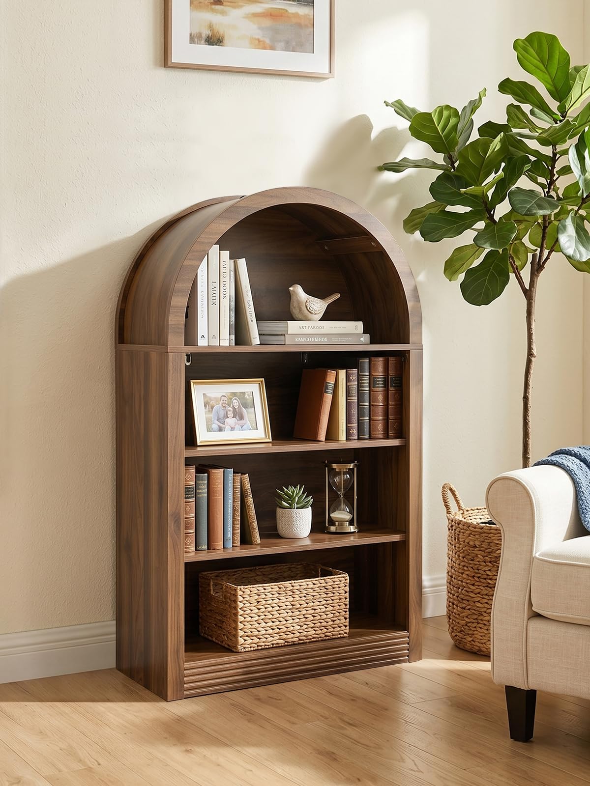 Arched 4-Shelf Bookcase