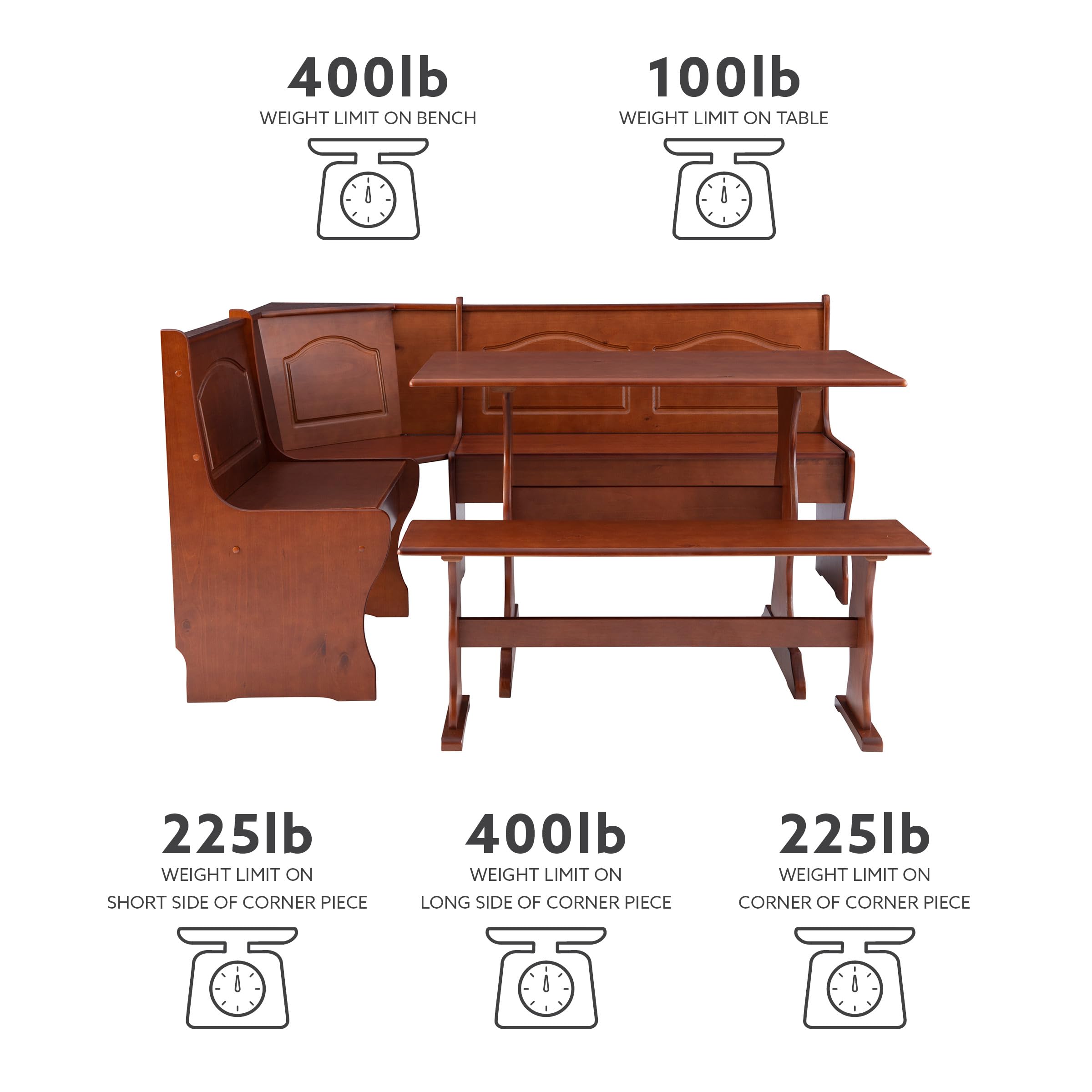 Linon Chelsea Walnut Kitchen Nook