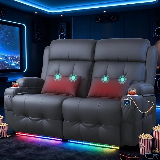 Power Reclining Loveseat with Massage & Heat