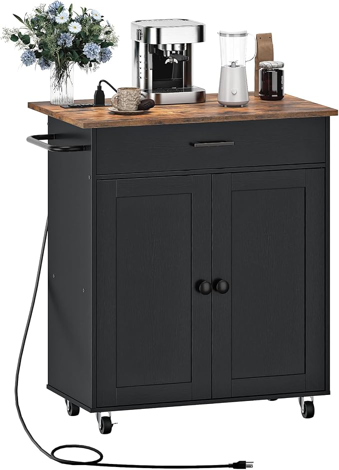 Drop-Leaf Rolling Kitchen Island