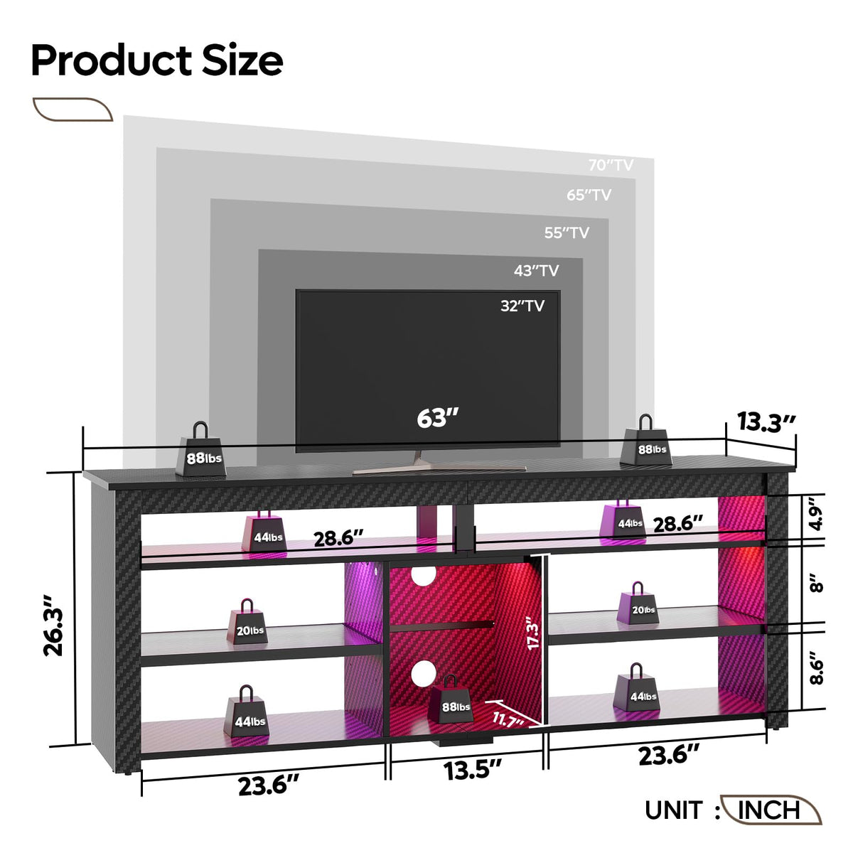LED TV Stand with Storage