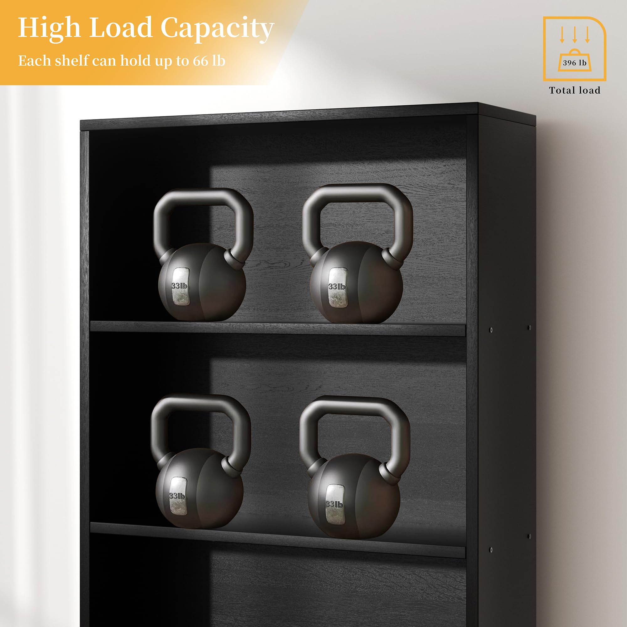 6-Tier Bookcase with Open Shelves