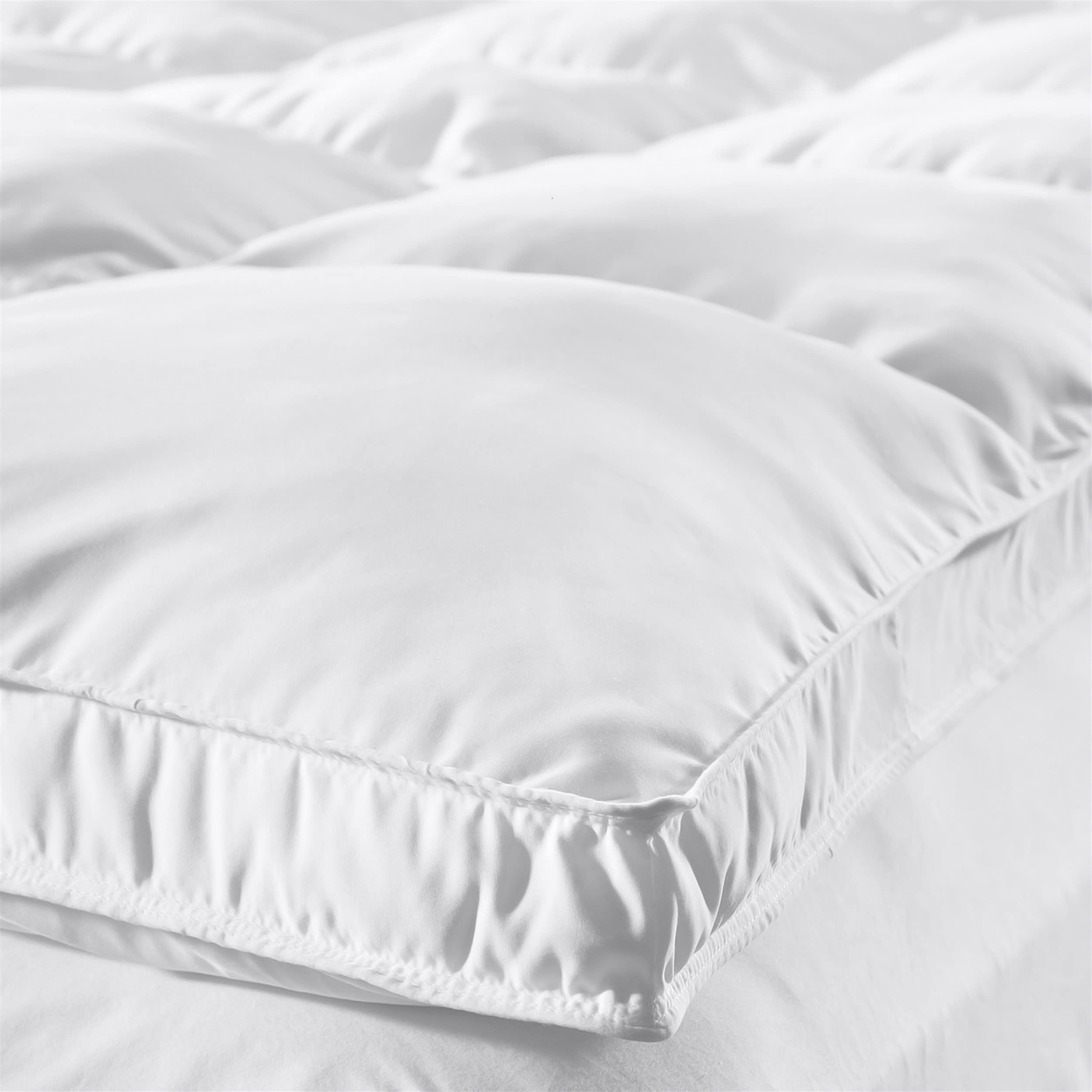 Superior Mattress Topper, Down Alternative, 2 Inch Deep Sized Bed Pillow Top, Comfort Pad, Fluffy Mattress-Topper Protector, Plush Cooling Extra Soft, Hotel Quality, Sleep, All-Season, King, White