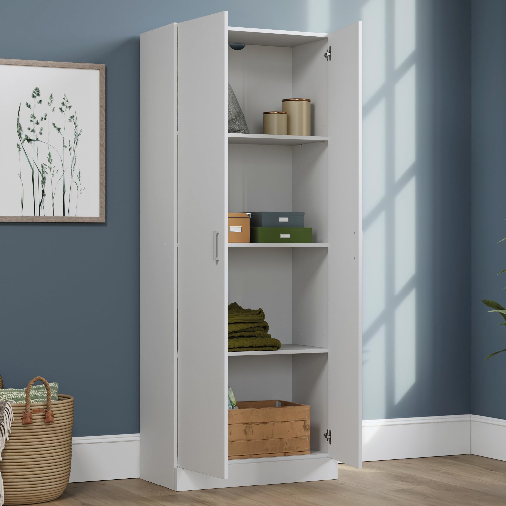 Sauder Storage Cabinet, White Finish
