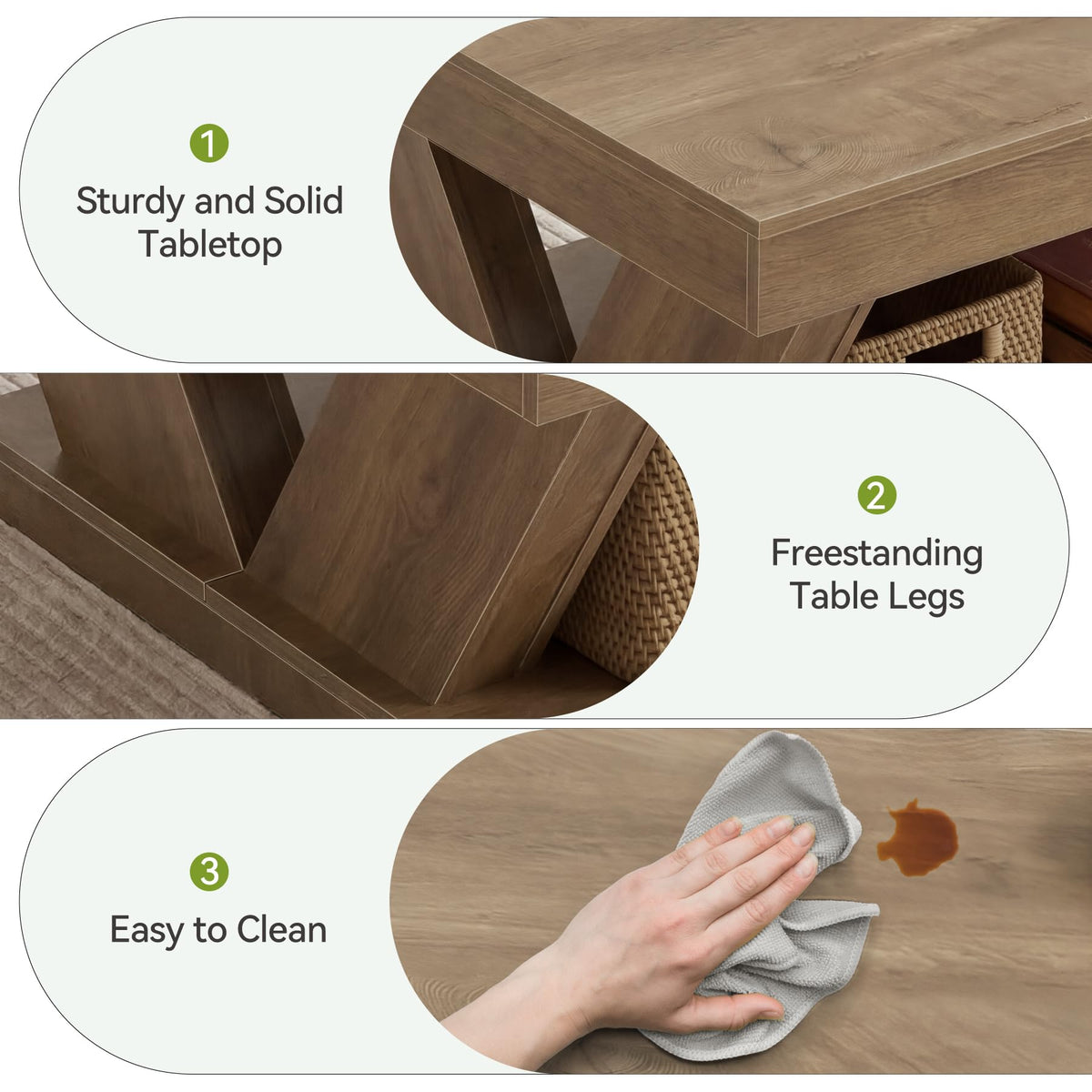 Rustic Square Coffee Table with Storage