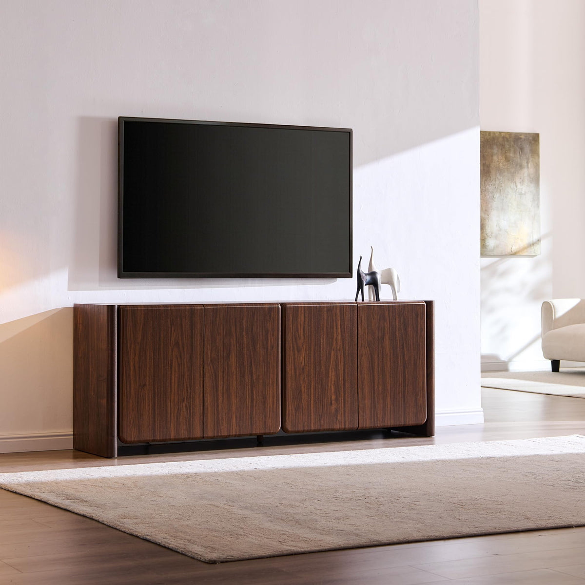 Brown 4-Door Buffet Sideboard