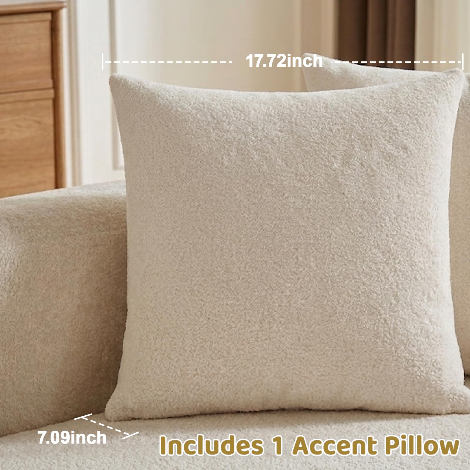 Oversized Accent Chair – Chenille, Curved Back, No Assembly