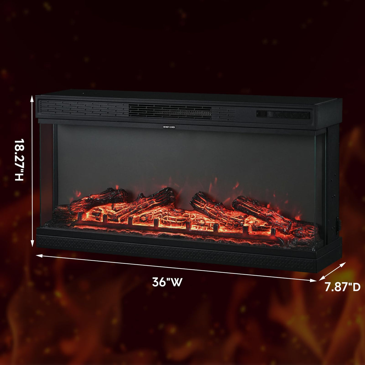 3-Sided Electric Fireplace Insert