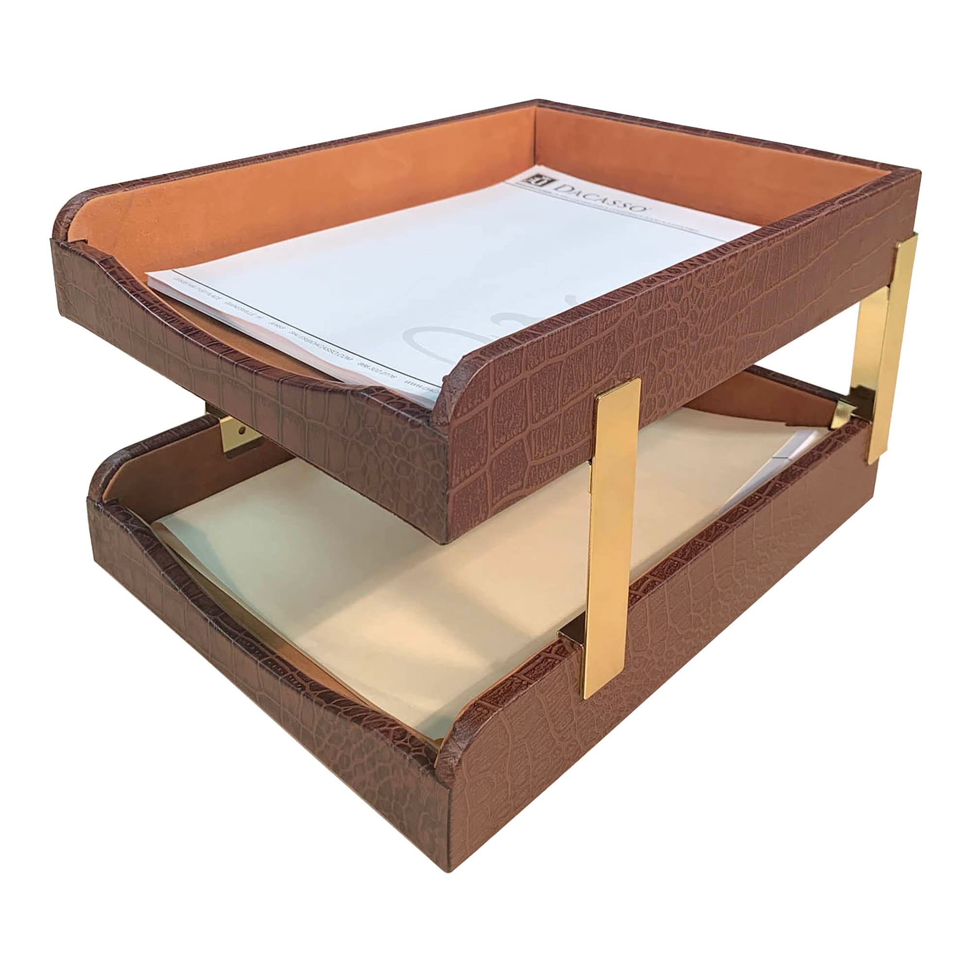 Crocodile Embossed Leather Desk Set – 10 Piece