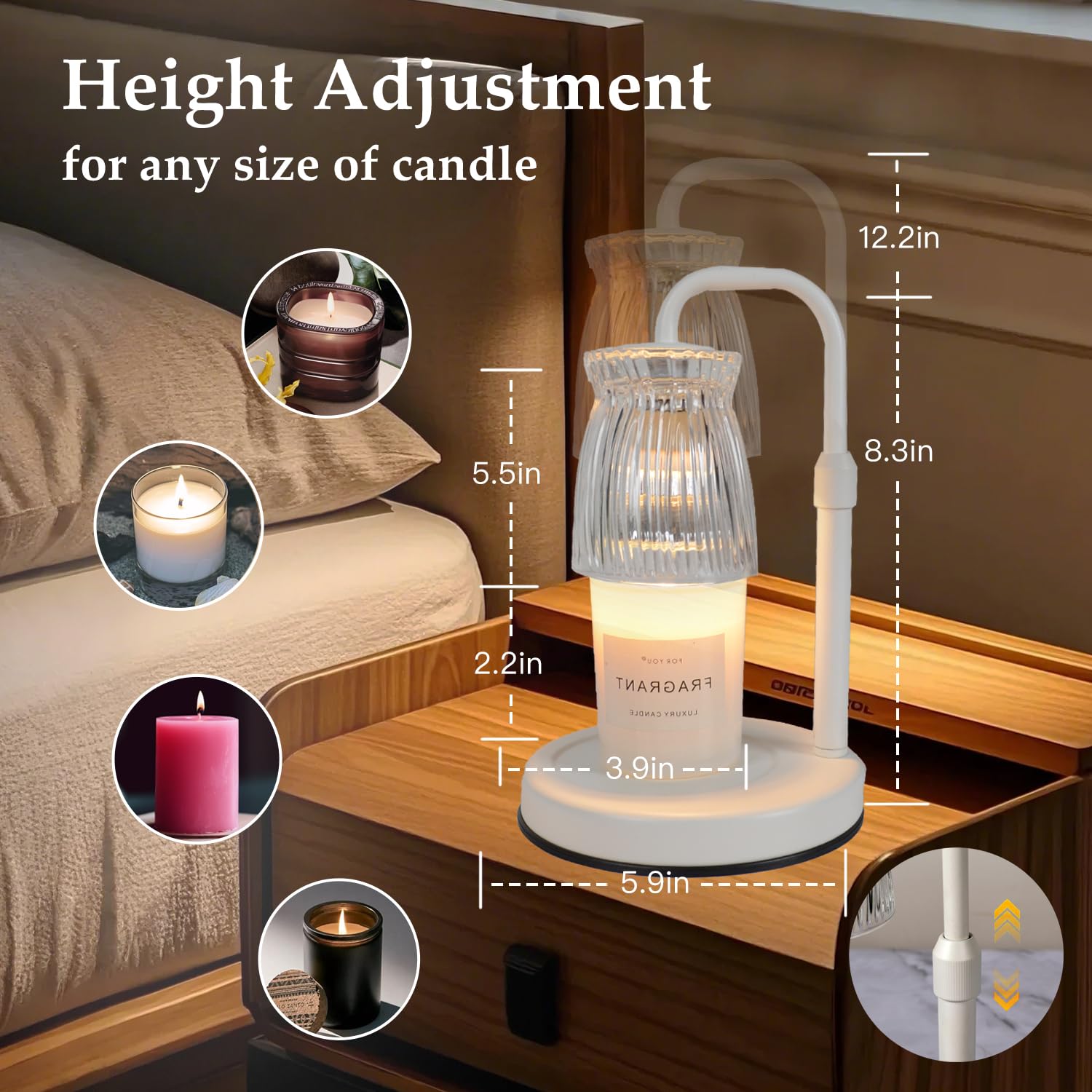 Candle Warmer Lamp with Timer & Dimmer