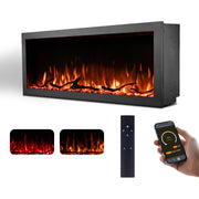 60-Inch Wall Mount Electric Fireplace with App & Remote Control
