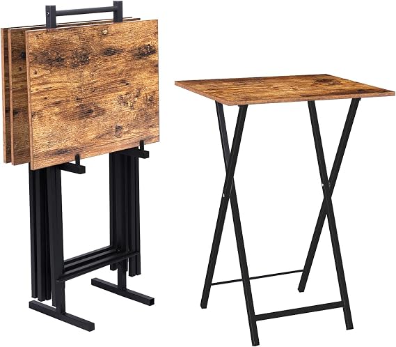 Folding TV Tray Set with Stand