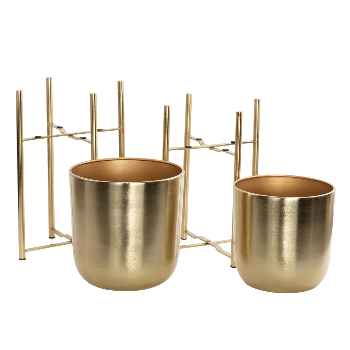 CosmoLiving by Cosmopolitan Metal Dome Planters, Set of 2, 19", 22"H, Gold