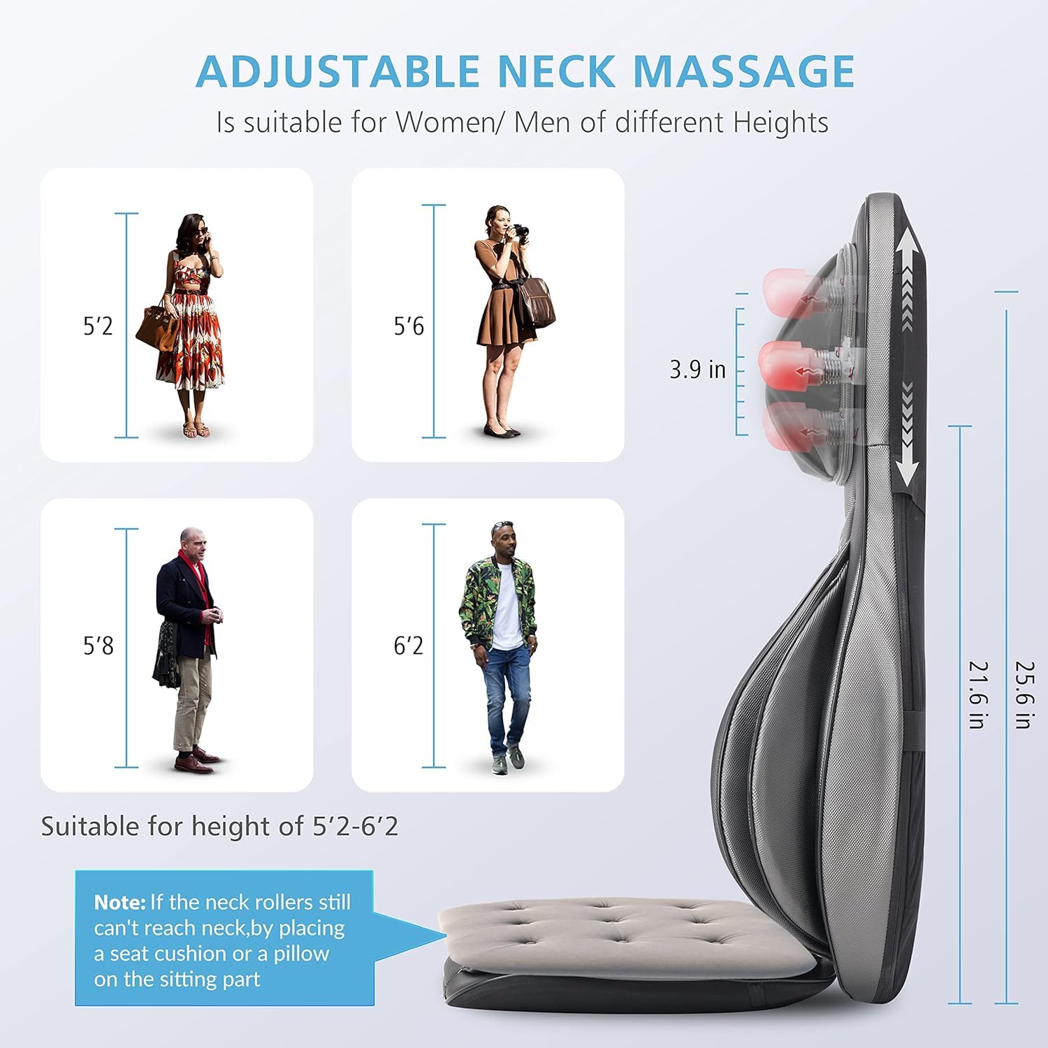 Shiatsu Neck & Back Massage Chair Pad