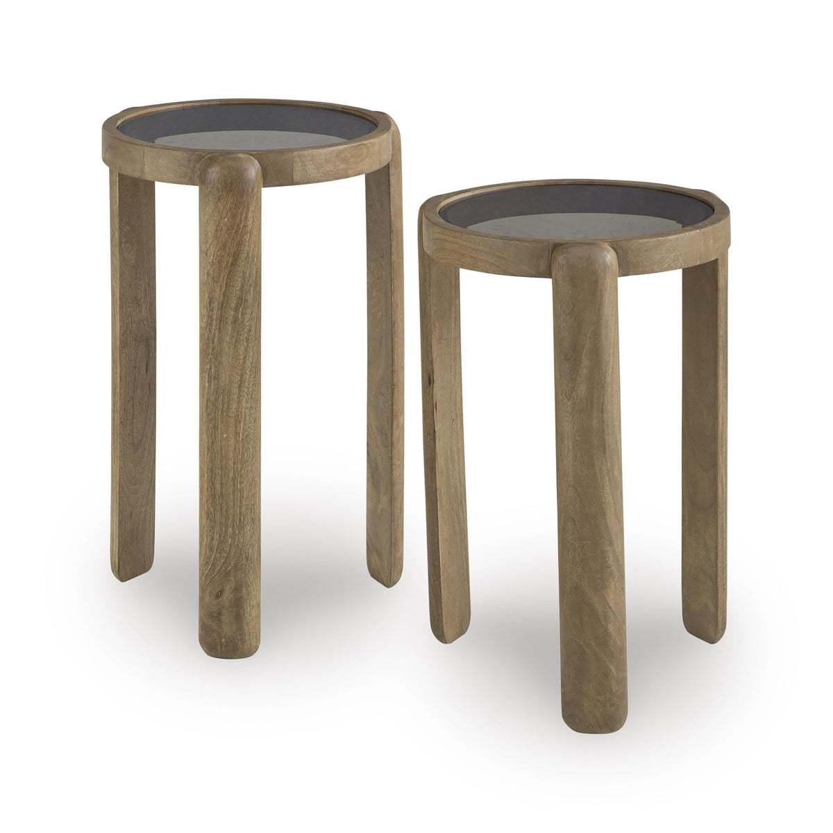 Round Mango Wood Nesting Tables